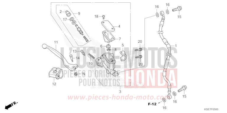 FRONT BRAKE MASTER CYLINDER for CRF150R "Big wheels" EXTREME RED (R292) from 2022
